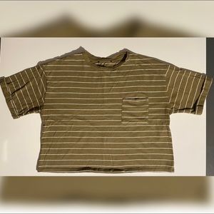 🧡5/$15 forever21 boxy striped pocket tee, M